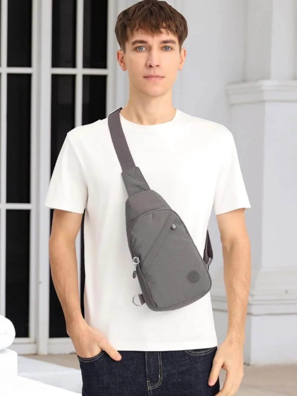 Bagwise Grey Sling Bag Casual Crossbody Carry